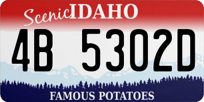 ID license plate 4B5302D