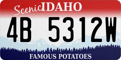 ID license plate 4B5312W