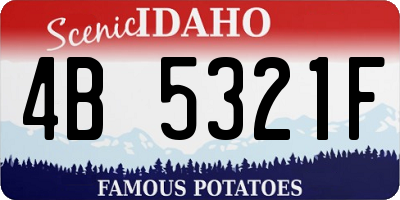 ID license plate 4B5321F
