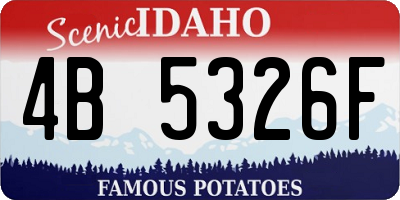 ID license plate 4B5326F
