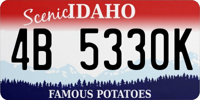ID license plate 4B5330K