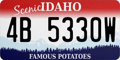 ID license plate 4B5330W