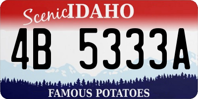 ID license plate 4B5333A