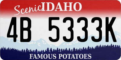 ID license plate 4B5333K