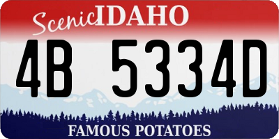 ID license plate 4B5334D
