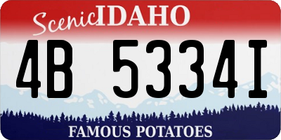 ID license plate 4B5334I
