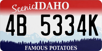 ID license plate 4B5334K