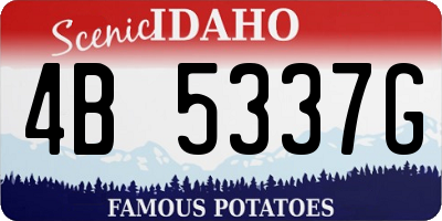 ID license plate 4B5337G