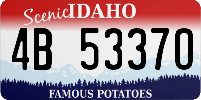ID license plate 4B5337O