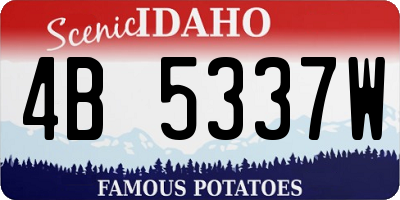 ID license plate 4B5337W