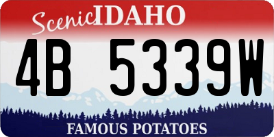 ID license plate 4B5339W