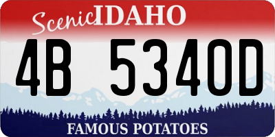 ID license plate 4B5340D