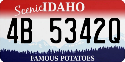 ID license plate 4B5342Q