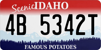 ID license plate 4B5342T