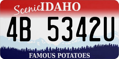ID license plate 4B5342U