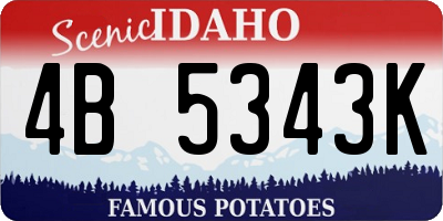 ID license plate 4B5343K