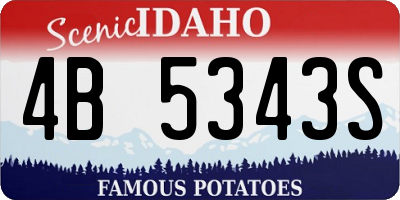 ID license plate 4B5343S