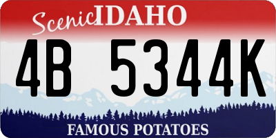 ID license plate 4B5344K