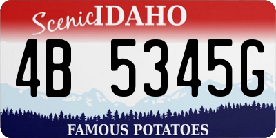 ID license plate 4B5345G