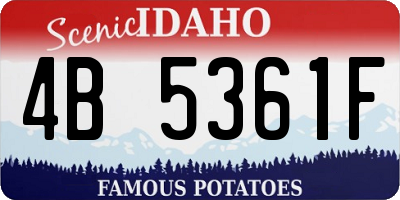ID license plate 4B5361F