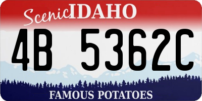 ID license plate 4B5362C