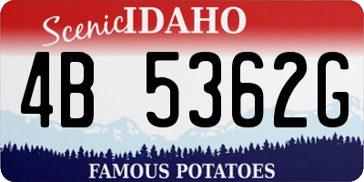 ID license plate 4B5362G