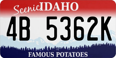 ID license plate 4B5362K