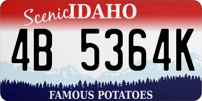 ID license plate 4B5364K