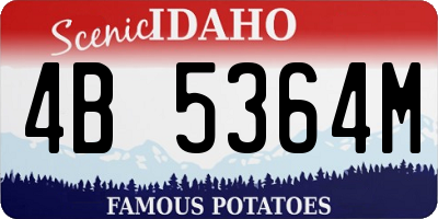 ID license plate 4B5364M