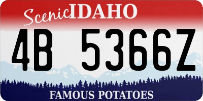 ID license plate 4B5366Z