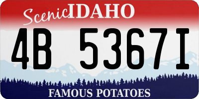 ID license plate 4B5367I