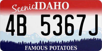 ID license plate 4B5367J