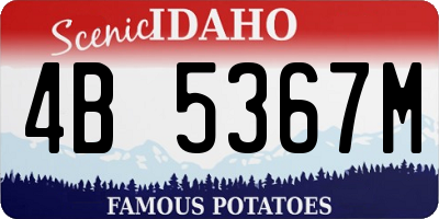 ID license plate 4B5367M