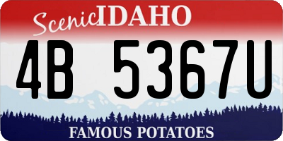 ID license plate 4B5367U