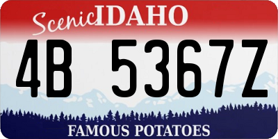 ID license plate 4B5367Z