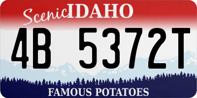 ID license plate 4B5372T