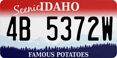 ID license plate 4B5372W