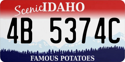 ID license plate 4B5374C