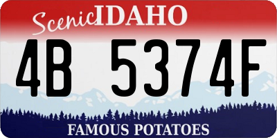 ID license plate 4B5374F