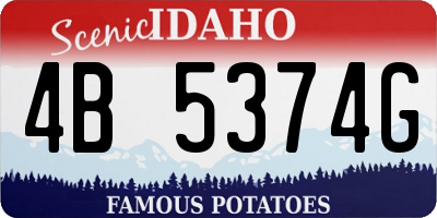 ID license plate 4B5374G