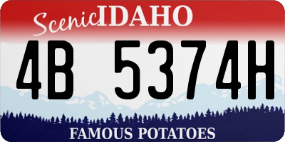 ID license plate 4B5374H