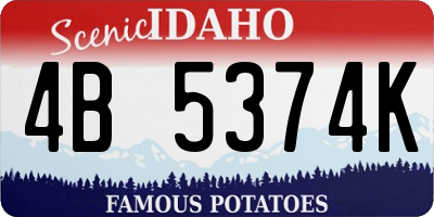 ID license plate 4B5374K