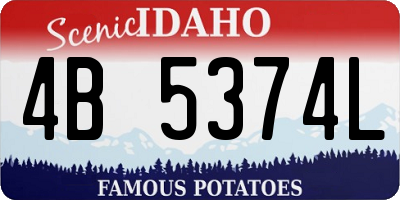 ID license plate 4B5374L