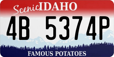 ID license plate 4B5374P