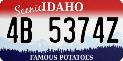 ID license plate 4B5374Z