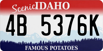 ID license plate 4B5376K