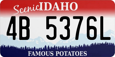 ID license plate 4B5376L