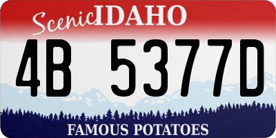 ID license plate 4B5377D