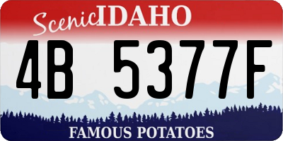 ID license plate 4B5377F