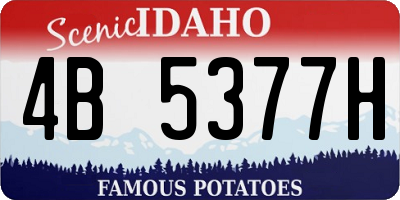 ID license plate 4B5377H